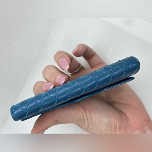 BOTTEGA VENETA EUC ROYAL BLUE INTRECCIATO LAMBSKIN 6 RING KEY HOLDER - Picture 8 of 14